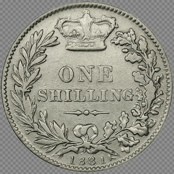 1881 Great Britain Silver Shilling KM.734.4 - Very Fine Details (clean