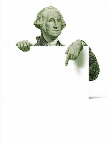 18th Century American Statesman Portrait with Blank Sign