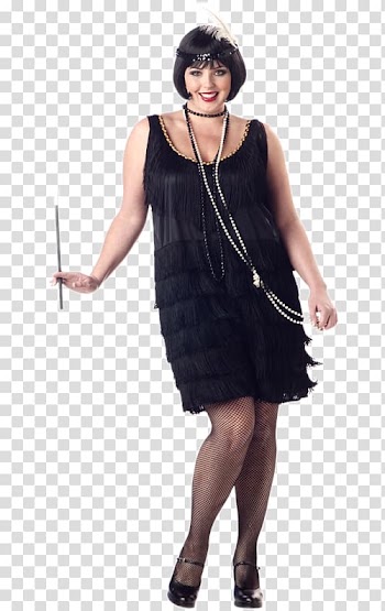 1920s Flapper Plus-size clothing Halloween costume, dress transparent background PNG clipart