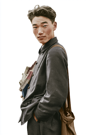 1950s Korean High School Student Portrait