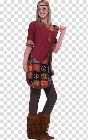 1960s Costume party Hippie Flower power, bag transparent background PNG clipart