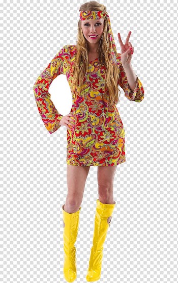 1960s Costume party Hippie Flower power, Hippies transparent background PNG clipart