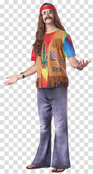 1960s T-shirt Costume party Hippie, T-shirt transparent background PNG clipart
