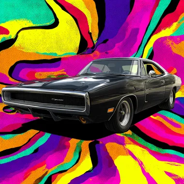 1970 Dodge Charger RT in Pop Art Style 1970 Dodge Charger RT in Pop Art Style