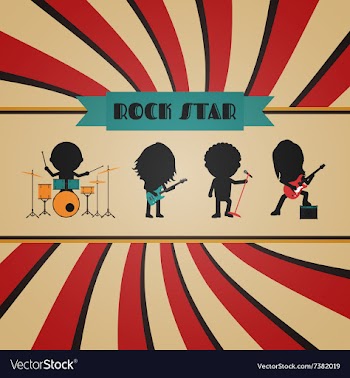 198retro rock band vector image