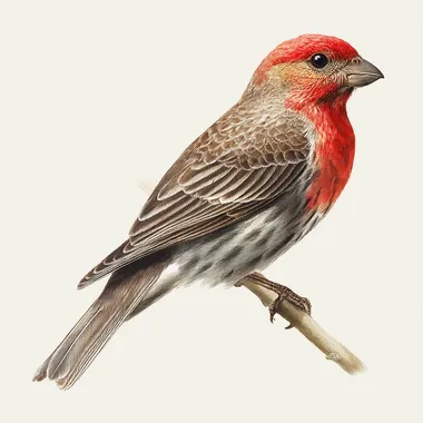 19th Century House Finch Natural History Illustration 19th Century House Finch Natural History Illustration