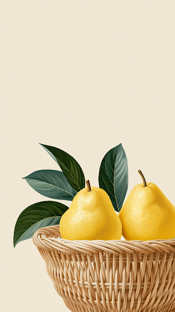 19th Century Naturalist Illustration of Yellow Williams Christ Pears