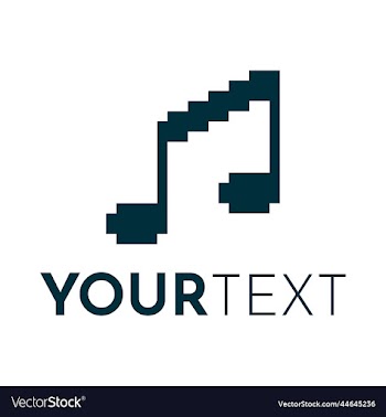 1bit pixel art emblem of musical note