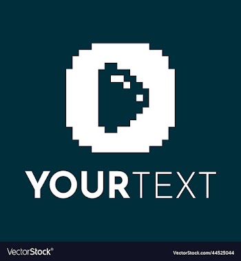 1bit pixel art logo of play button