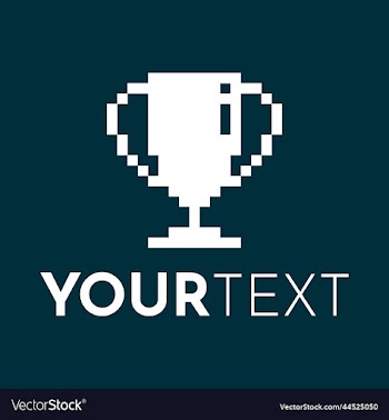 1bit pixel art logo of sports championship cup