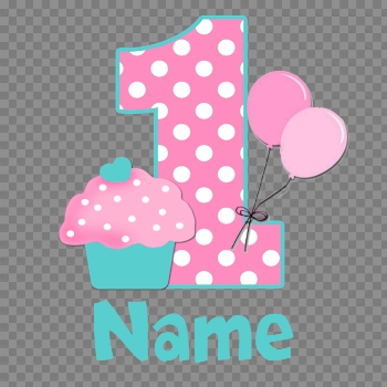 1st Birthday Free PNG Image
