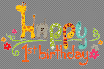 1st Birthday PNG Transparent Image