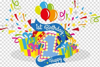 1st Happy Birthday illustration, Birthday u5468u5c81 , celebrate their first birthday transparent background PNG clipart