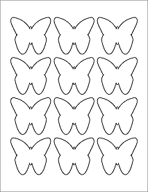 2.2901" x 2.1094" Butterfly Labels - Butterfly Stickers - White ...