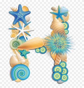 2 Alpha Blue - Letras Con Conchas De Mar