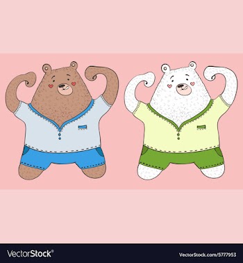 2 bears vector image