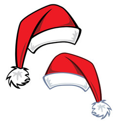 2 cartoon Santa hats Royalty Free Vector Image