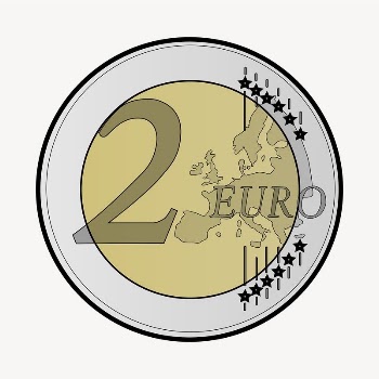 2 Euro coin clipart, object | Free Vector - rawpixel