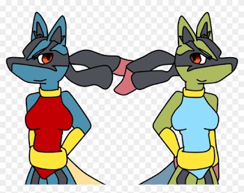 2 Mega Lucario In Wolf Pack By Crashvalentine - Cartoon