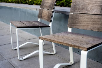 2 Wooden Chair on Top Tile Outdoor