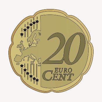 20 Euro cent coin clipart, | Free PSD - rawpixel