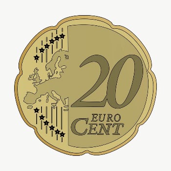 20 Euro cent coin clipart, | Free Vector - rawpixel