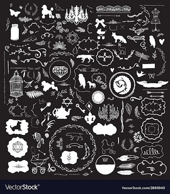 200 Hand Sketched Vintage Design Elements vector image