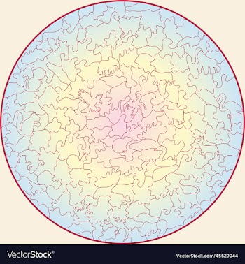200 piece jigsaw puzzle piece drawing in a circle