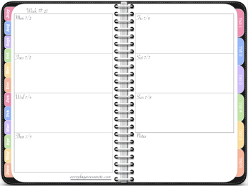 2018-2019 Horizontal Digital Awesome Planner - Sunday Start ...