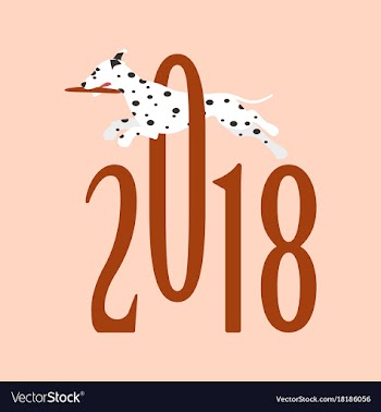 2018 greeting card with dog vector image