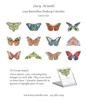 2019 Butterflies Desk Calendar - Fine Art of Lucy Arnold