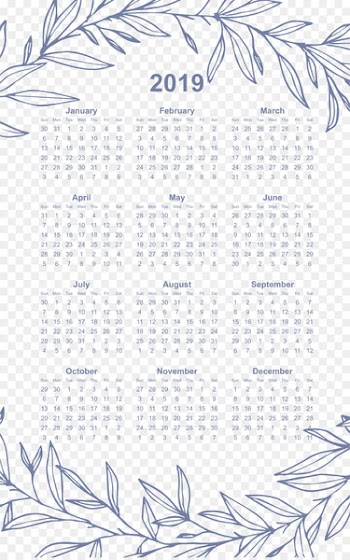 2019 Calendar Printable One Page.png - others 
