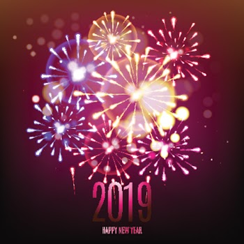 2019 celebration fireworks beautiful background
