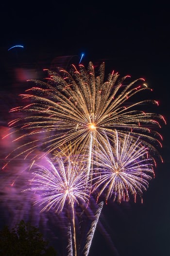 2019 fireworks over Jack Trice Stadium in Ames Iowa