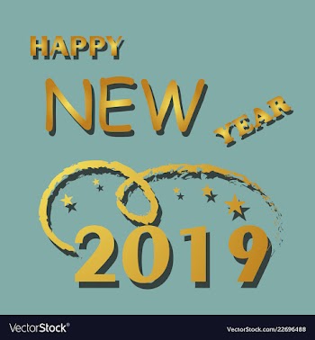 2019 happy new year and marry christmas vector image