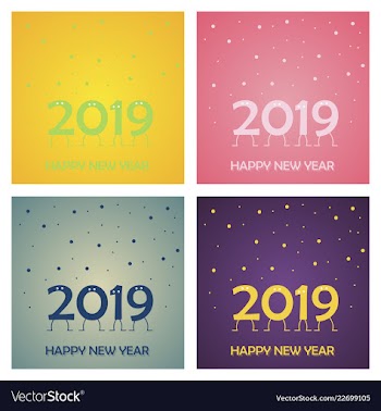 2019 happy new year and marry christmas vector image
