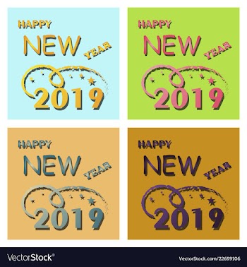 2019 happy new year and marry christmas vector image