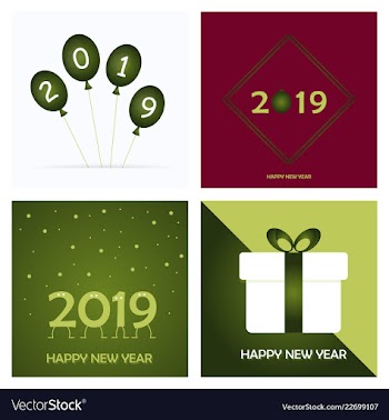 2019 happy new year and marry christmas vector image