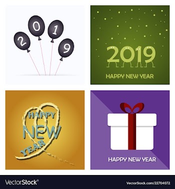 2019 happy new year and marry christmas vector image