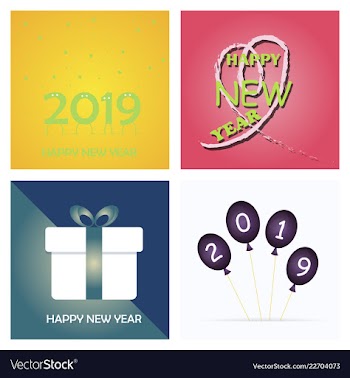 2019 happy new year and marry christmas vector image