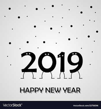 2019 happy new year and marry christmas vector image
