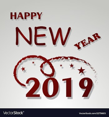 2019 happy new year and marry christmas vector image