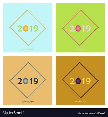 2019 happy new year and marry christmas vector image