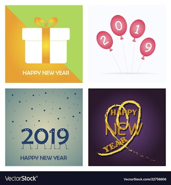 2019 happy new year and marry christmas vector image