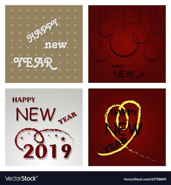 2019 happy new year and marry christmas vector image