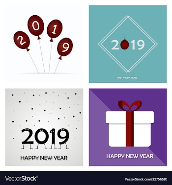 2019 happy new year and marry christmas vector image
