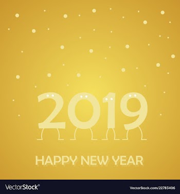 2019 happy new year and marry christmas vector image