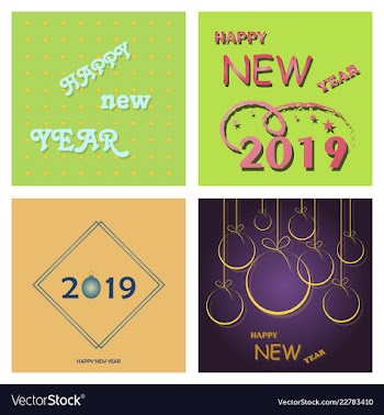 2019 happy new year and marry christmas vector image