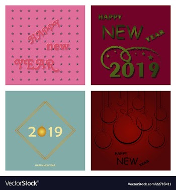 2019 happy new year and marry christmas vector image