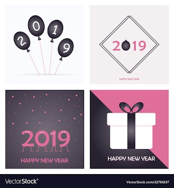 2019 happy new year and marry christmas vector image